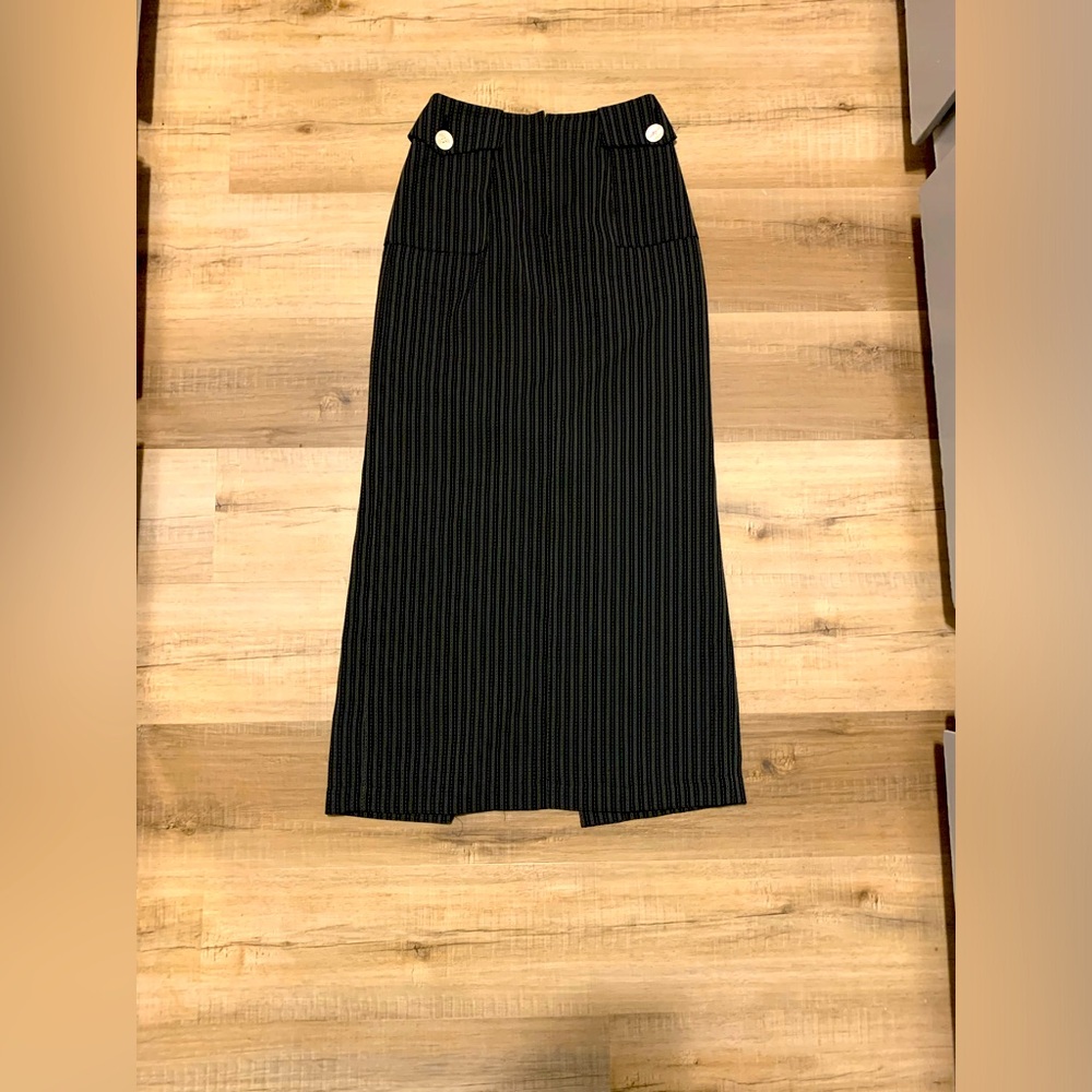 Bianco Couture vintage long pinstripe skirt.